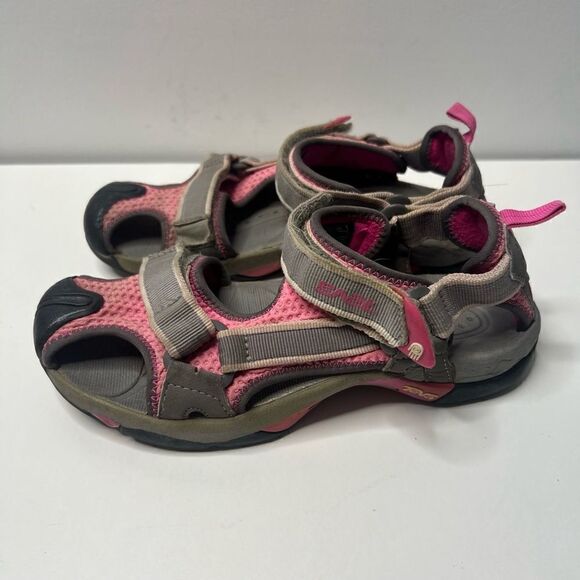 Teva Girls Kids Size 3 Hydro Water Hiking Sandals Pink Grey - Picture 1 of 7